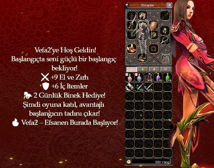 Vefa2 Başlangıç İtemleri